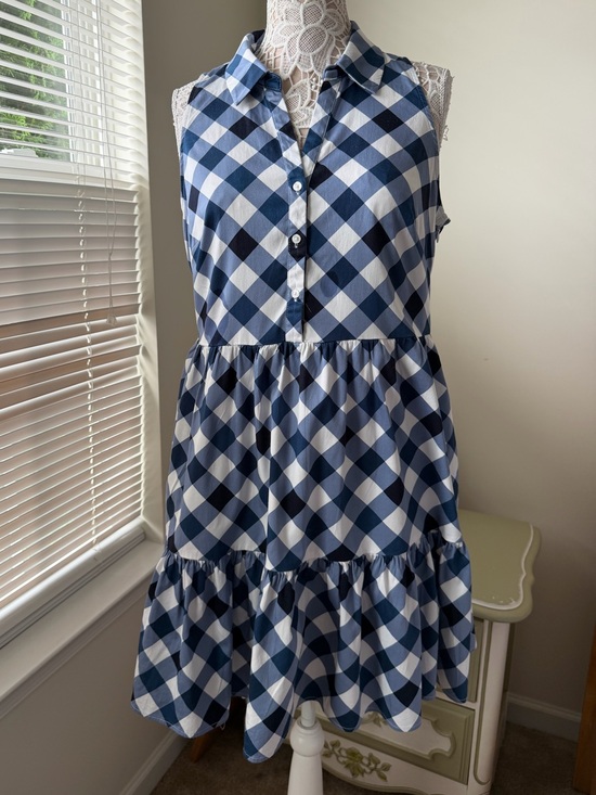 Tommy Hilfiger Dresses & Skirts - EUC Tommy Hilfiger Blue White Plaid Gingham Sundress Ruffle Hem Size 12